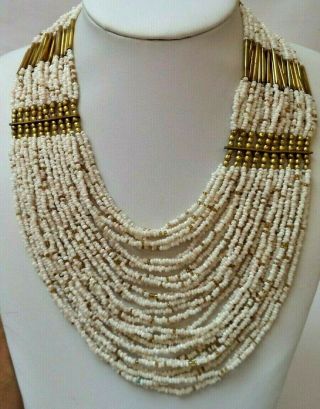 Stunning Vintage Estate High End Heavy Glass Bead 29 " Necklace 2317i