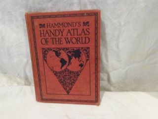 1925 Hammonds Handy Atlas Of The World Book Maps Vintage Book Printed Usa