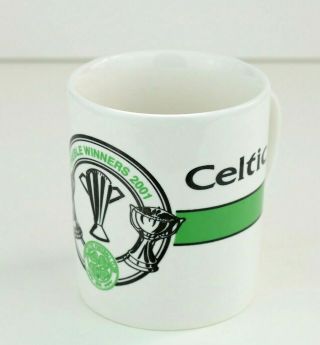 Vintage Celtic Fc Football Club Mug,  Treble Cup Winners 2001