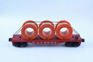 Vintage Lionel O Gauge No.  6809 Flat Car W/ Wire Rolls
