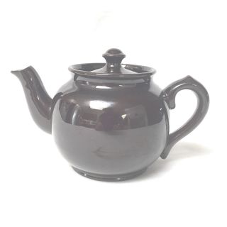 Vintage Sadler Black Brown Betty Style Glossy Tea Pot England Collectible