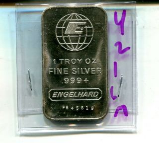 Engelhard 1 Ounce.  999 Fine Silver Vintage Bar 4216m