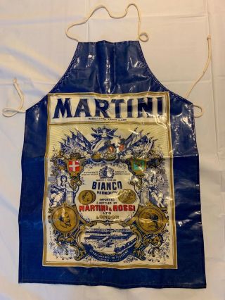 Vintage Martini Rossi Bianco Vermouth Apron Bartender Kitchen Splashproof