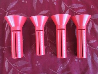 4 Vintage Coin Counters Red Funnel Tubes 1 - 5 - 10 - 25