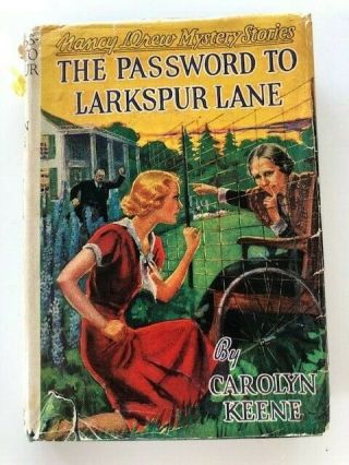 Nancy Drew The Password To Larkspur Lane By Carolyn Keene Dust Jacket 1933