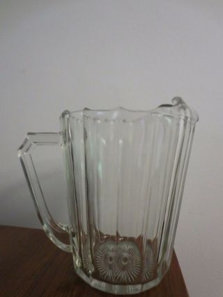 Awesome Vintage Heavy Glass Barware Beer Water Juice Pitcher