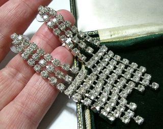 Sparkly Vintage Style Crystal Rhinestone Statement Long Drop Earrings