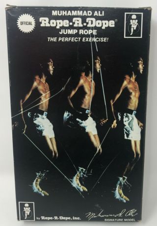 Vintage Muhammad Ali Rope - A - Dope Jump Rope W/ Box Exercise Boxing Goat