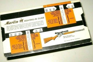 Vintage Marlin 336 Carbine & 39 A Rifle Sighting - In Sliding Guide Card