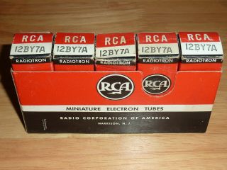 Sleeve (5) Nos Rca 12by7a Tubes - Mid 1960 