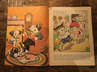 KITTENS AND PUPPIES LINEN LIKE BY RUTH E NEWTON 1934 LARGE VINTAGE CHILDREN BOOK 5