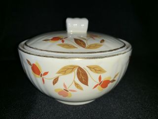 Vintage Hall China,  Jewel Tea Autumn Leaf Covered Drip/grease Jar,  With Lid