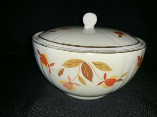 Vintage Hall China,  Jewel Tea Autumn Leaf Covered Drip/Grease Jar,  With Lid 2