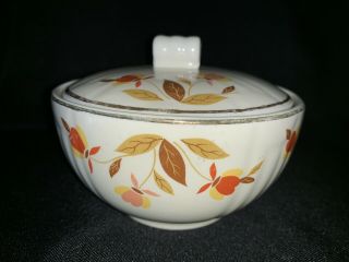 Vintage Hall China,  Jewel Tea Autumn Leaf Covered Drip/Grease Jar,  With Lid 3