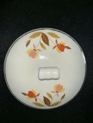 Vintage Hall China,  Jewel Tea Autumn Leaf Covered Drip/Grease Jar,  With Lid 6