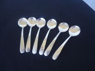 6 Vintage Italian Silver Plate Dessert Sweet Spoons Cutlery Italy