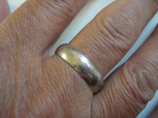 Mens Wedding Gift Vtg Sterling Silver 6mm Wedding Band Ring Large Sz14