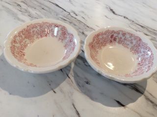 Two Small Condiment Bowls Vitrified Walker China Jeannette Corp Vintage