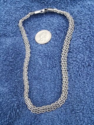 One 15 Inch Vintage Silver Metal Pantherlink Chain Choker Necklace Punk Goth Nyc