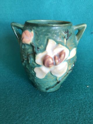 Vintage Roseville " Magnolia " 4 " Vase (86 - 4 ",  Circa: 1940s) Blue