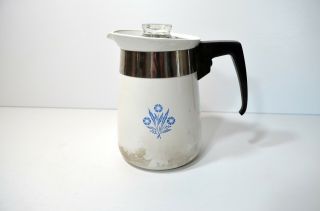 Vintage 1960s Corning Ware Cornflower Stove Top Coffee Percolator 4 cup 3