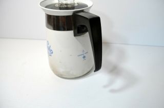Vintage 1960s Corning Ware Cornflower Stove Top Coffee Percolator 4 cup 4