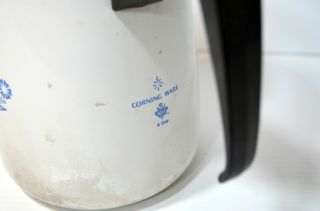 Vintage 1960s Corning Ware Cornflower Stove Top Coffee Percolator 4 cup 5