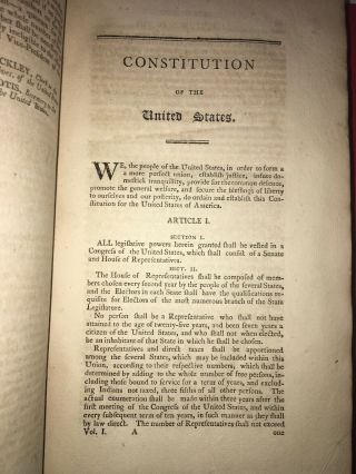 LAWS COMMONWEALTH of MASSACHUSETTS 1ST VOL I 1780 - 1807.  With U.  S.  CONSTITUTION 4