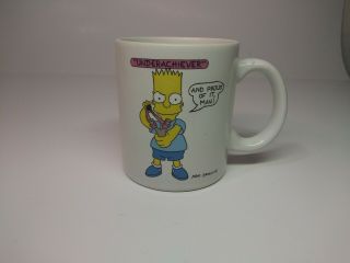Vintage 1990 The Simpsons Bart Simpson " Underachiever " Coffee Mug