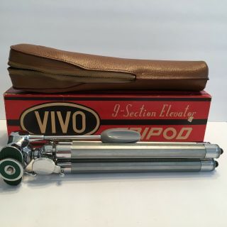 Vivo vintage expanding tripod,  leather case and box box 2