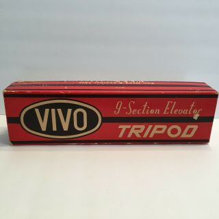 Vivo vintage expanding tripod,  leather case and box box 3