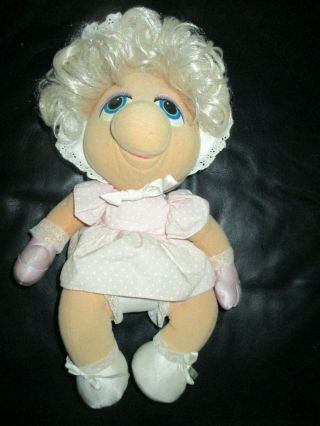 Vintage Muppet Babies Miss Piggy Plush Doll Jim Henson 1985 Hasbro Softies
