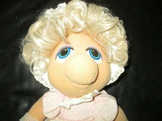Vintage Muppet Babies Miss Piggy Plush Doll Jim Henson 1985 Hasbro Softies 2