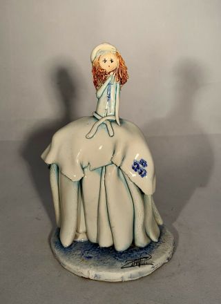 Vintage Zampiva Handmade Italian Porcelain Figurine - Ball Gown - Pastelceramica - 5”