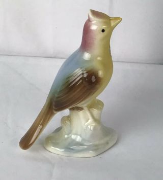 Vintage Royal Copley Bird Figurine With Label Yellow Pink Blue