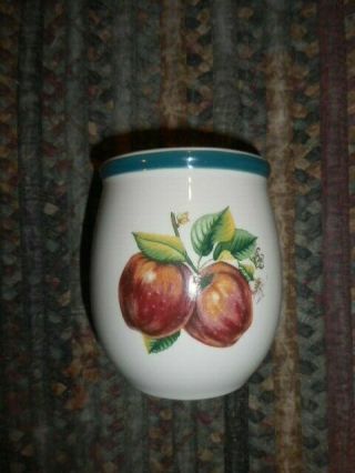 Vintage Casuals Canister Jar Utensil Holder,  China Pearl Apple Design 5 1/4 "
