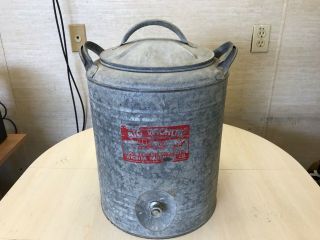 Vintage Big Wichita 5 - Gallon Galvanized Steel Water Cooler Jug Container