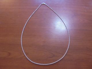 Vtg sterling silver rope chain link necklace 24 
