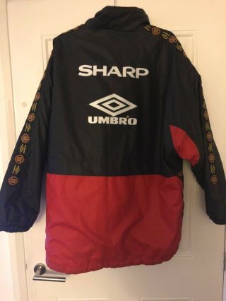 Vintage 90’s MANCHESTER UNITED Training Bench Jacket Coat Football Sports XXL 7