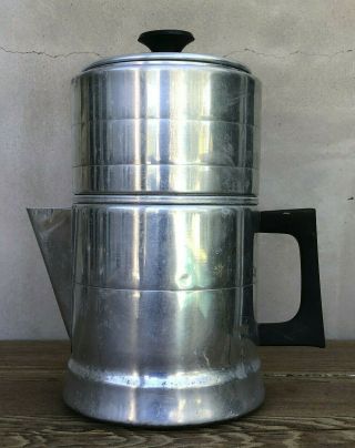 Vintage Worthmore Aluminum 7 Cup Pour - Over Drip Coffee Pot Maker Camping
