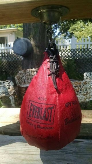 Vintage Everlast 4214 Speed Bag W/ Swivel Made In The Usa Leather