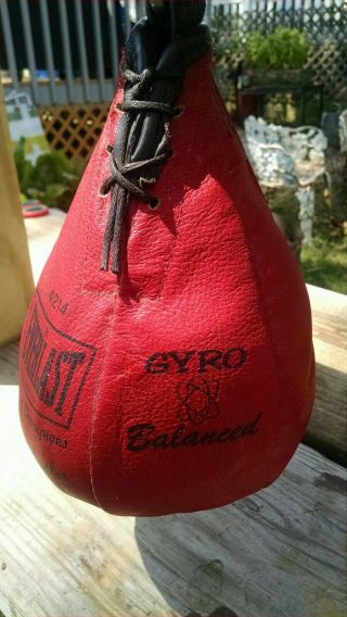 Vintage Everlast 4214 Speed Bag w/ Swivel Made in the USA Leather 3