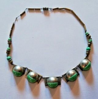 Vintage Art Deco Green Necklace - 1920 