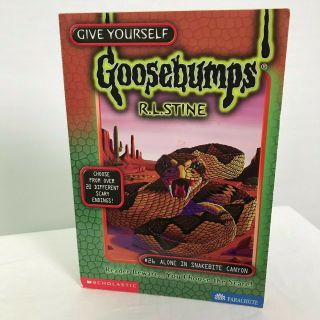 Vintage R.  L.  Stine Goosebumps Alone In Snakebite Canyon Paperback Book 1998
