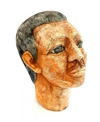 Very Unique Egyptian Antique Head Mummy Ancient Stone Rare Figurine Sculpture