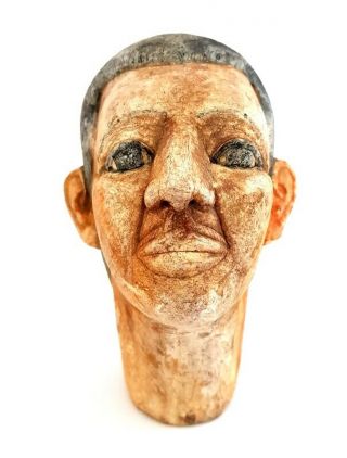Very Unique Egyptian Antique Head Mummy Ancient Stone Rare Figurine Sculpture 3