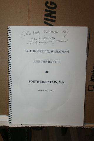 Vintage Sgt.  Robert G.  W.  Sloman And The Battle Of South Mountain Md Maryland