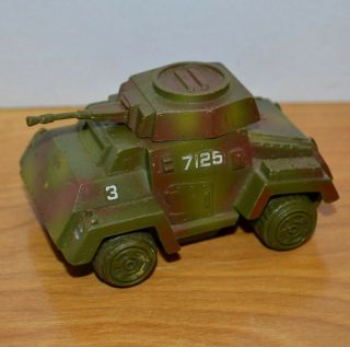 Vintage Ideal Friction Army Tank Toy Military 1974 3.  5 " Long
