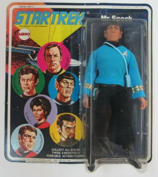 Vintage 1974 Mr Spock Star Trek 8 " Mego Action Figure Moc Unpunched,