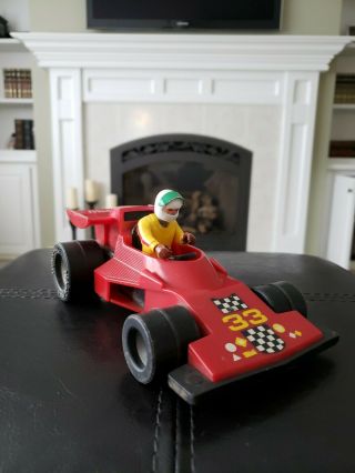 Vintage 1975 Fisher Price Race Car Adventure People Red 33 Model H - 7 308 Driver